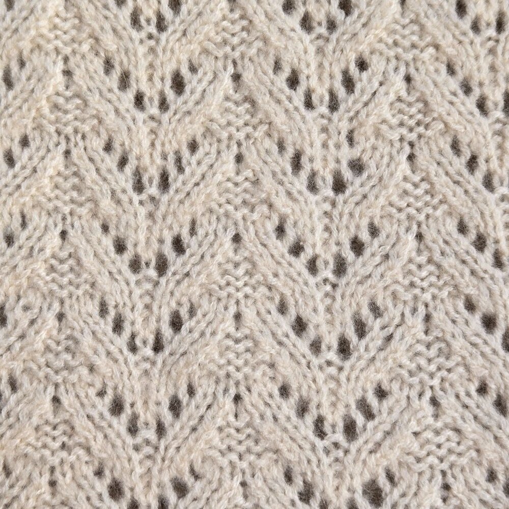 Cashmere Pointelle Scarf Ivory - Picture 11 of 12